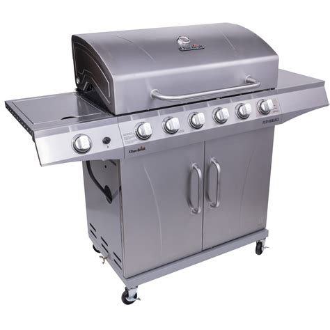 char-broil performance series 6-burner gas grill with stainless steel cabinet|6 burner grill stainless steel.